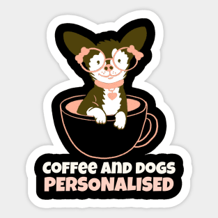 Coffee And Dogs Personalised Sticker